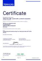 Certificate SW Service VDA 6.4